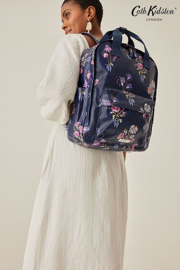 Cath Kidston Navy Blue Floral Bunches Utility Backpack (D83996) | £62