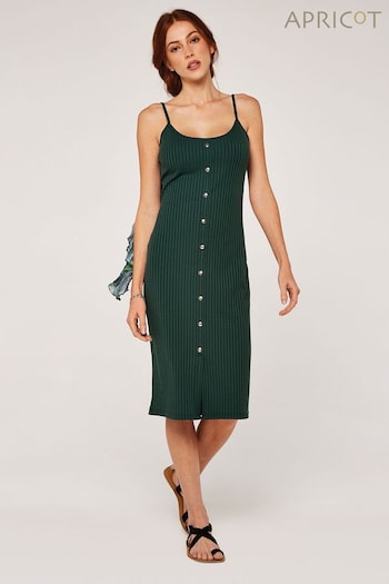Apricot Green Jersey Ribbed Cami Dress (D84001) | £22