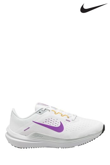 Nike White/Purple Air Winflo 10 Road Running Trainers (D84020) | £100