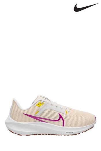 Nike Pale Pink Air Zoom Pegasus 40 Road Running Trainers (D84021) | £120