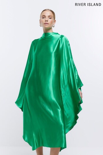 River Island Green Batwing Swamp Midi Dress (D84125) | £75