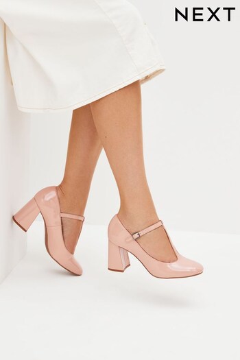 Nude Pink Forever Comfort® T-Bar Block Heel Shoes (D84177) | £38
