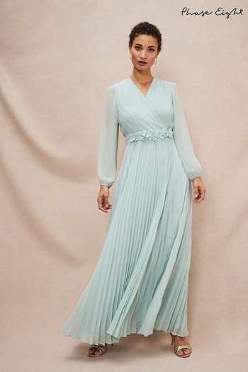 Phase Eight Green Alecia Pleated Maxi Dress (D84182) | £189