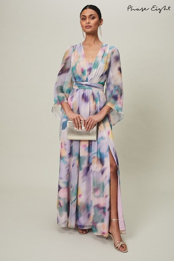 Phase Eight Purple Selene Printed Maxi Dress (D84207) | £249