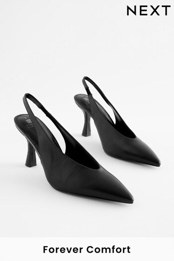Black Forever Comfort® Point Toe Slingback Court Shoes (D84259) | £35
