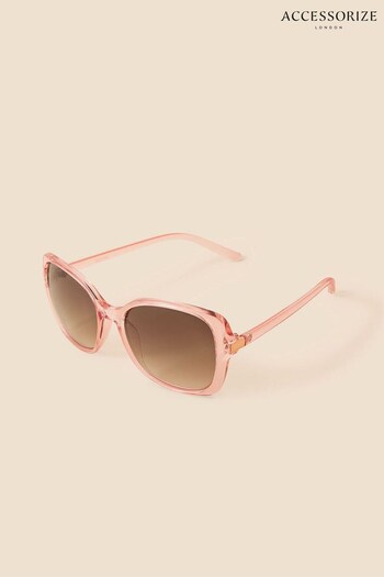 Accessorize Pink Clear Oversized Square Sunglasses (D84323) | £16