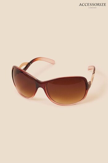 Accessorize Brown Wavy Arm Wrap Sunglasses (D84339) | £16