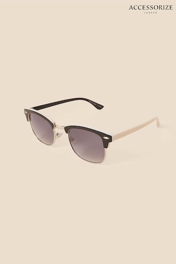 Accessorize Black Monochrome Classic Square Sunglasses (D84344) | £17