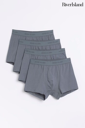 River Island Grey Multipack of 4 RI Trunks (D84505) | £25