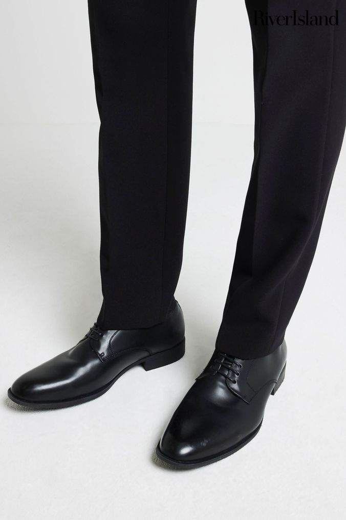 Mens black shoes river island top