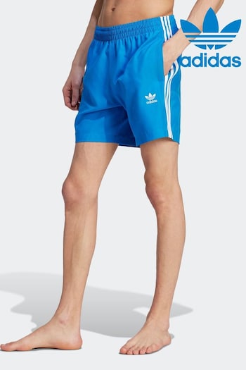 adidas Blue Performance Originals Adicolor 3 Stripes Swim Shorts (D84583) | £40