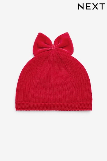 Red Knitted Beanie Hat (0mths-2yrs) (D84645) | £5.50