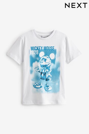 White Mickey Mouse Short Sleeve T-Shirt (3-16yrs) (D84660) | £13 - £18