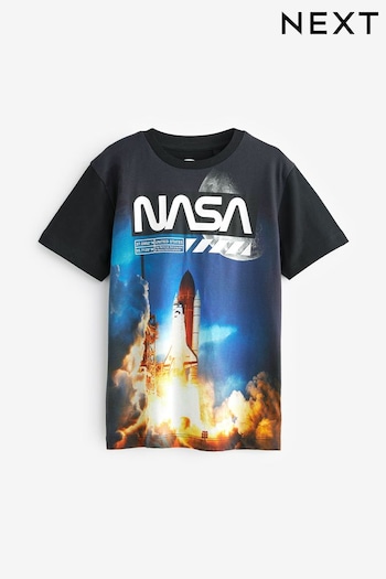 NASA Rocket Black Short Sleeve License T-Shirt (3-16yrs) (D84661) | £12 - £17
