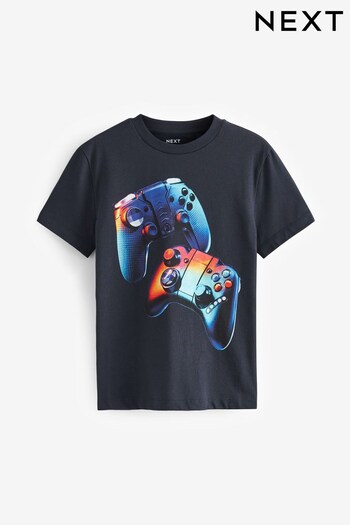 Blue Gaming Controller Short Sleeve Graphic T-Shirt (3-16yrs) (D84668) | £9 - £12