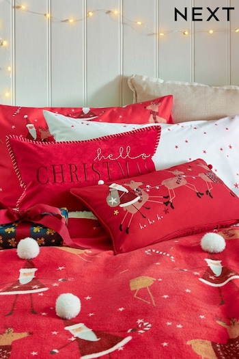 Red Hello Christmas Cushion (D84762) | £15