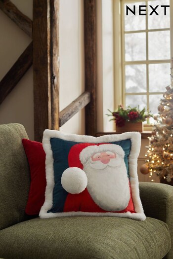 Navy Blue Santa Christmas Cushion (D84763) | £18