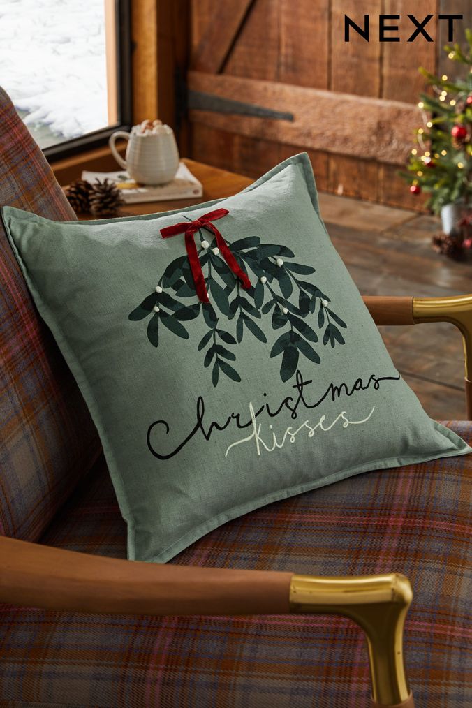 Green christmas cushions top