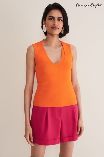 Phase Eight Orange Scarlett Knitted Top (D84887) | £59