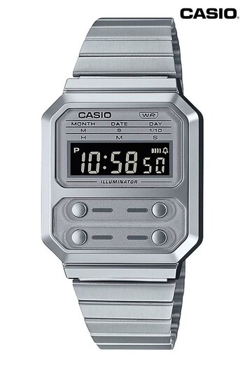 Casio 'Collection' Silver Stainless Steel and Plastic/Resin Quartz Watch (D85016) | £49