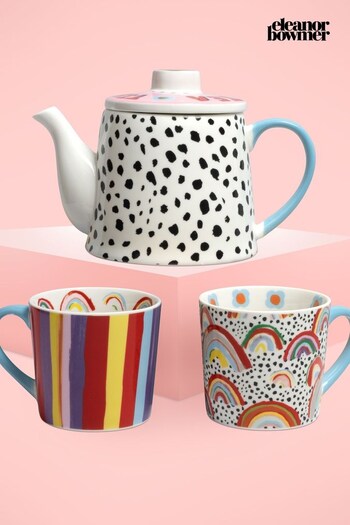 Eleanor Bowmer Rainbow Teapot & Set Of Two Mugs (D85188) | £60