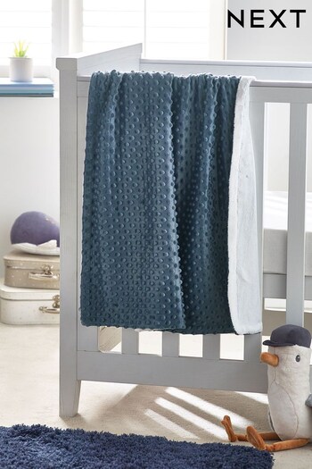Blue Bobble Fleece Blanket (D85227) | £14