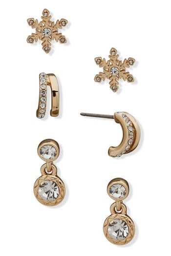 Anne Klein Ladies Gold Tone Jewellery Box Earrings Sets (D85265) | £28