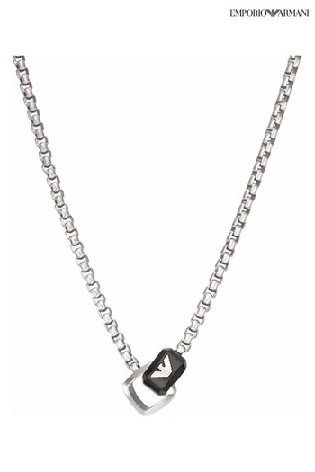 Emporio Armani Gents Silver Tone Jewellery Necklace (D85297) | £125