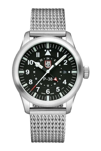 Luminox Gents Silver Tone P-38 Lightning GMT 9520 Series Watch (D85493) | £520
