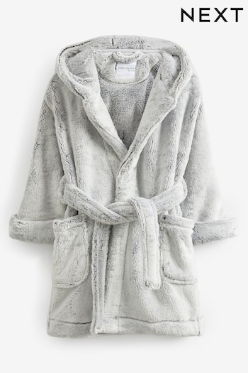 Grey Soft Touch Fleece Dressing Gown (9mths-16yrs) (D85636) | £13 - £24