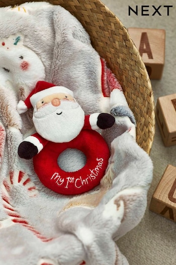 Red Santa Baby Rattle (D85639) | £10.50