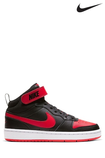 Nike Red Youth Court Borough Mid Trainers (D85683) | £48