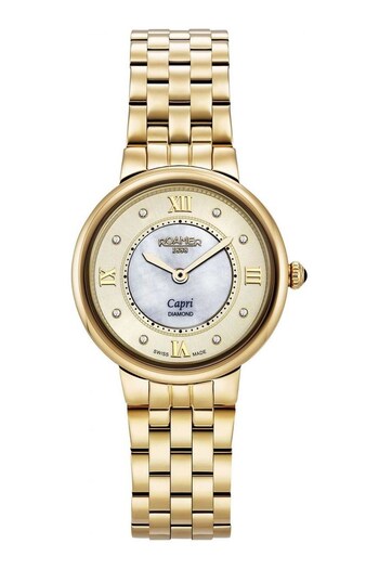 Roamer Ladies Gold Tone Capri Diamonds Watch (D85911) | £325