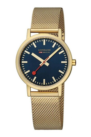 Mondaine Gold Tone Classic IP Watch (D85925) | £219