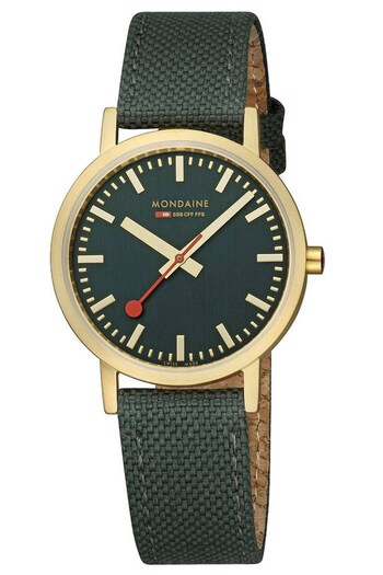 Mondaine Green Classic IP Watch (D85927) | £209