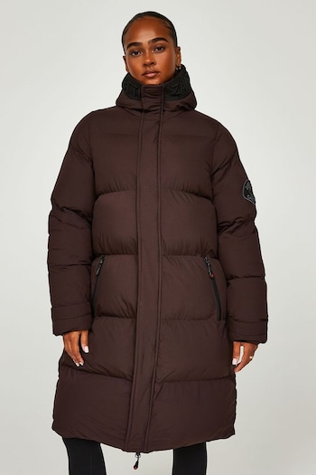 Zavetti Canada Alora Longline Brown Puffa Jacket (D85969) | £125