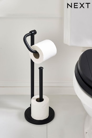 Black Heritage Floor Standing Toilet Roll Holder (D86058) | £34