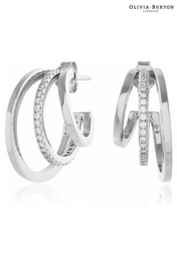 Olivia Burton Jewellery Ladies Silver Tone Classics Earrings (D86305) | £55