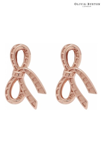 Olivia Burton Jewellery Ladies Pink Bow Earrings (D86325) | £45