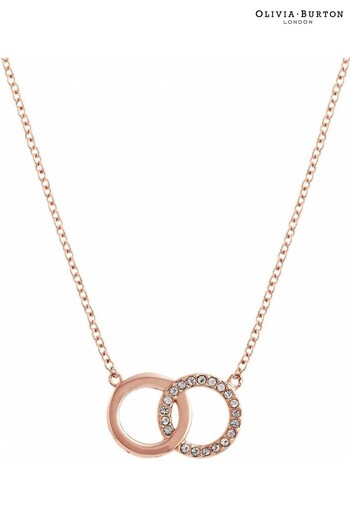 Olivia Burton Jewellery Ladies Pink Bejewelled Interlink Classic Necklace (D86353) | £60