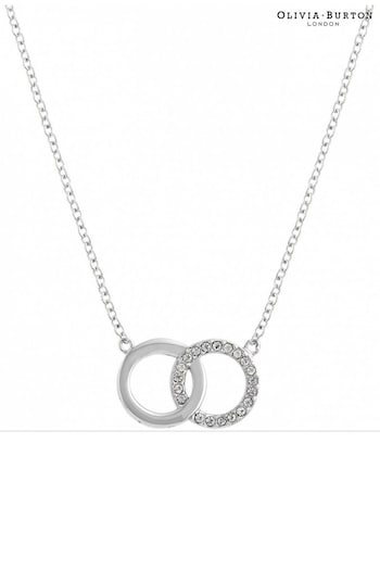 Olivia Burton Jewellery Ladies Silver Tone Bejewelled Interlink Classics Necklace (D86354) | £60