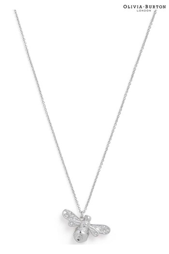 Olivia Burton Jewellery Ladies Silver Tone Sparkle Bee Necklace (D86374) | £70