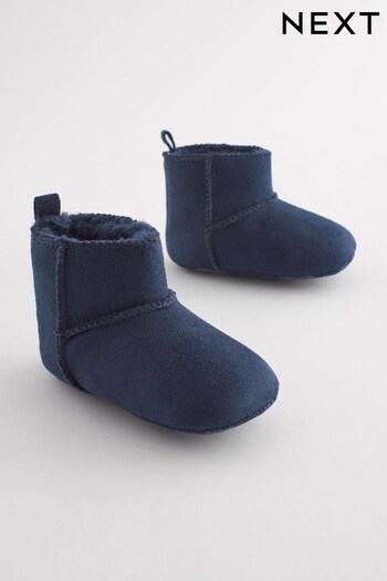 Navy Warm Lined Baby Pram Boots Meda (0-24mths) (D86382) | £9 - £10