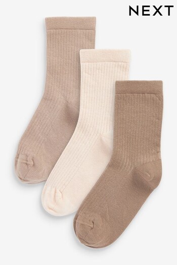 Neutral Cream and Brown 3 Pack Cotton Rich Rib Ankle Socks (D86400) | £5.50 - £7.50