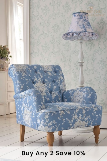 Shabby Chic by Rachel Ashwell® Garden Floral Denim Blue Twyla Chair (D86499) | £450