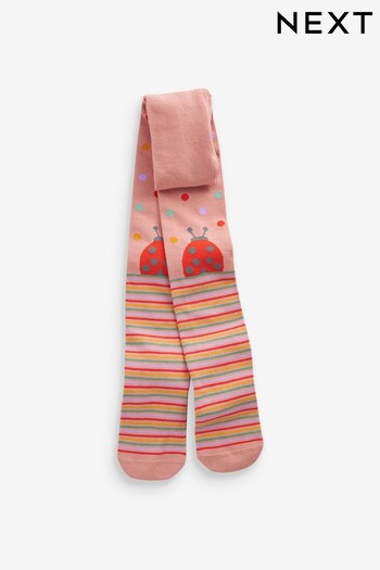 Pink Cotton Rich Ladybird Character Tights (D86502) | £5 - £6
