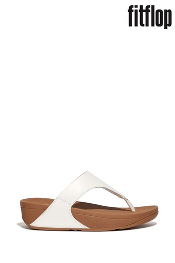 FitFlop White Lulu Leather Toe-Post Sandals (D86547) | £75