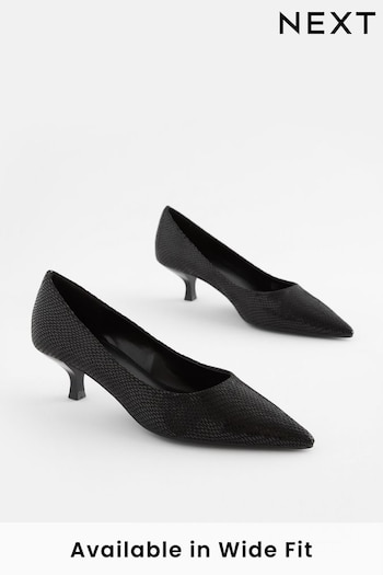 Black Regular/Wide Fit Forever Comfort® Kitten Heel Court Autumn Shoes (D86560) | £28