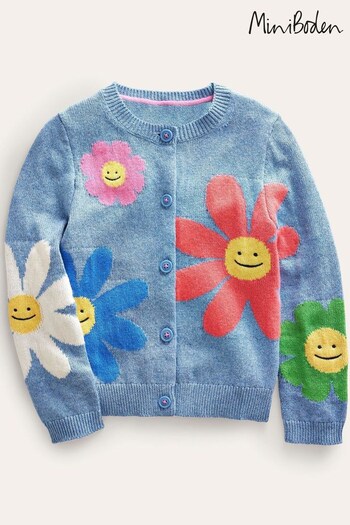 Boden Blue Fun Flower Cardigan (D86587) | £37 - £42