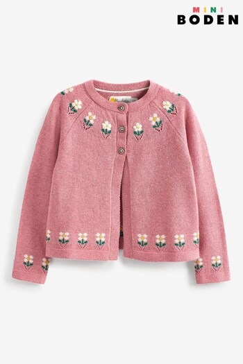 Boden Pink Embroidered Flower Cardigan (D86613) | £29 - £33